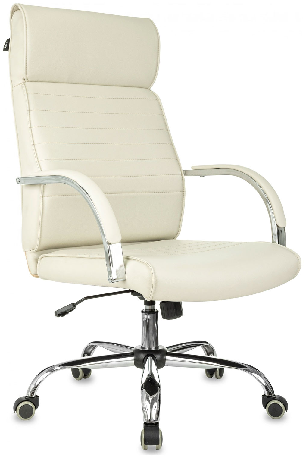 Изображение товара Кресло руководителя Бюрократ T-8010SL, слоновая кость, эко.кожа, крестов. металл хром
