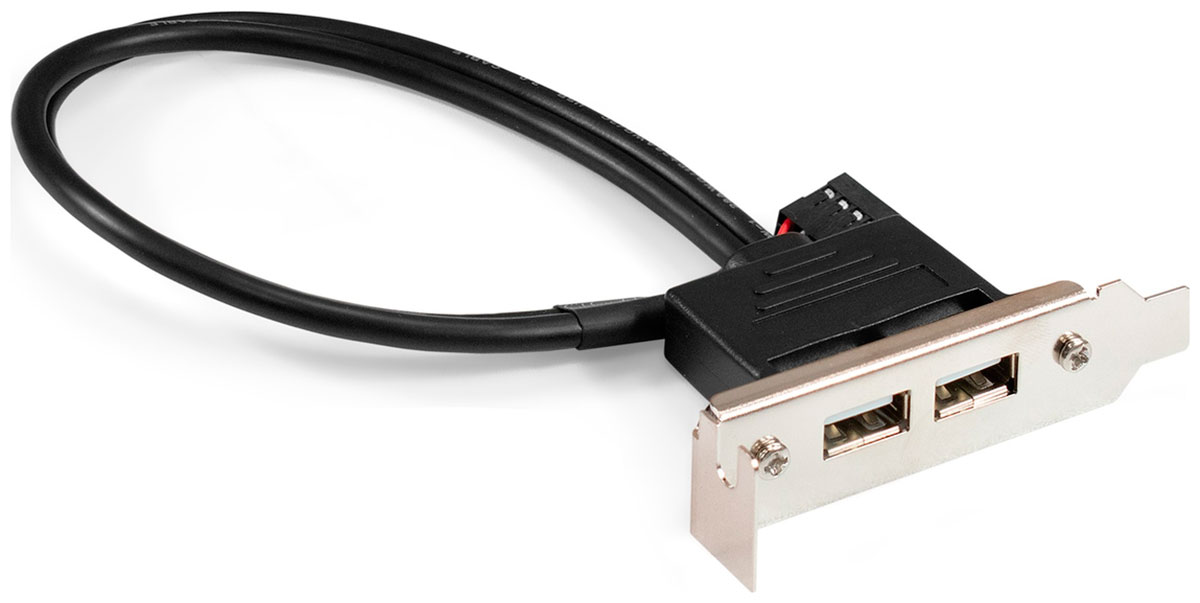 Изображение товара Планка портов USB 2.0 2xUSB2.0 ExeGate BrctUSB2-2A-LP низкопрофильная