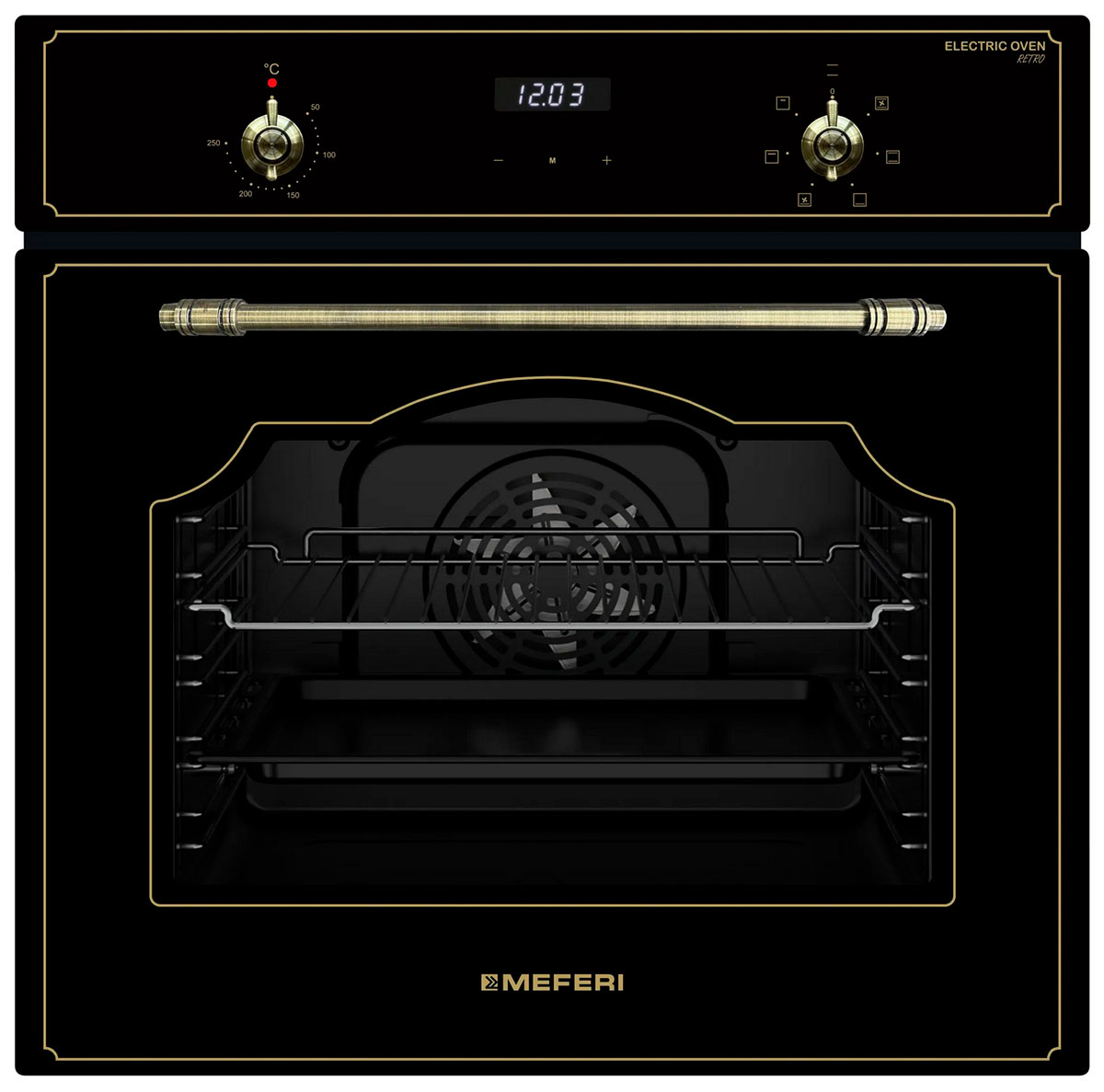 

Электрический духовой шкаф Meferi MEO606BK РЕТРО, Черный