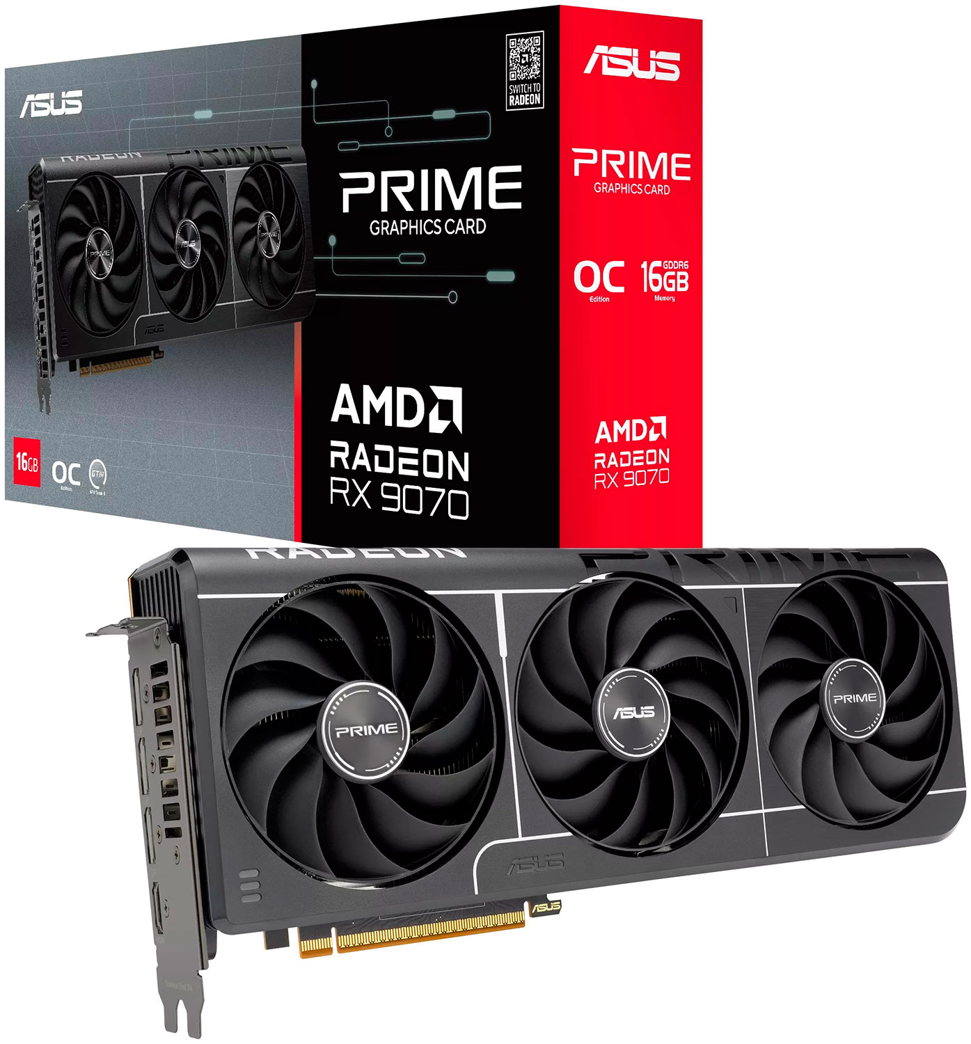 Изображение товара Игровая видеокарта Asus Radeon PRIME RX 9070 OC 16GB EVO Изображение товара Игровая видеокарта Asus Radeon PRIME RX 9070 OC 16GB EVO
