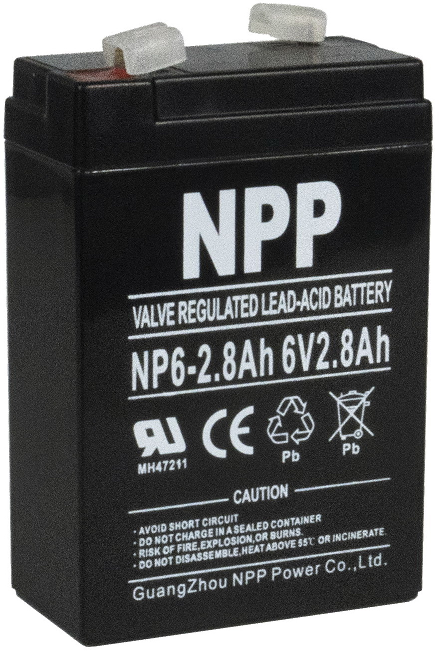 Изображение товара Батарея для ИБП NPP NP6-2.8 6V2.8Ah — AGM, компактная, 5 лет службы