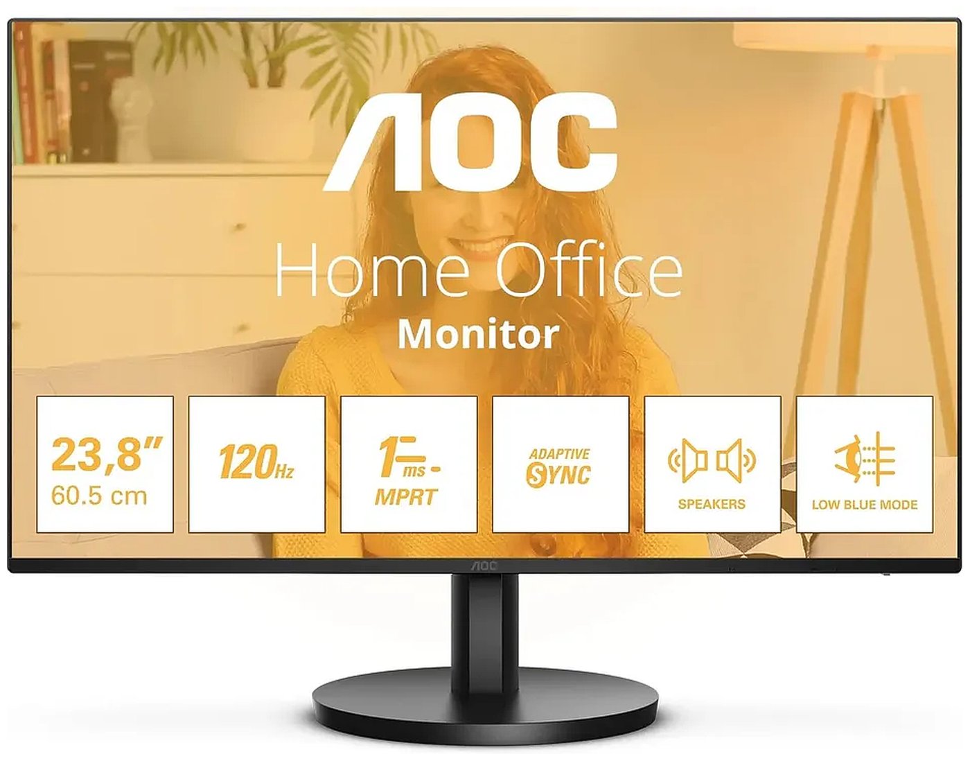 Изображение товара Монитор AOC 23.8" 120 Гц IPS HDMI/VGA/DisplayPort с динамическим обновлением Изображение товара Монитор AOC 23.8" 120 Гц IPS HDMI/VGA/DisplayPort с динамическим обновлением