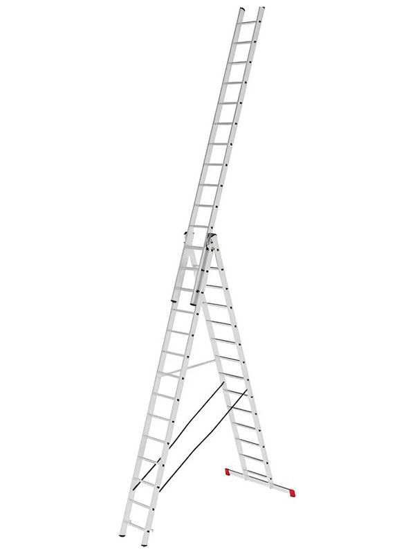 фото Лестница startul pro, 3-х секционная, алюминиевая, 356/949/376 см, 3х14 ступеней, 21.5 кг (st9942-14)