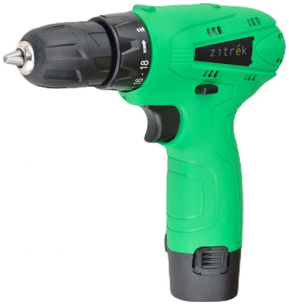 Дрель аккумуляторная Zitrek Green 12 PRO (12В, Li-ion аккум.2шт, ЗУ, кейс, гибкий удл.,сверла, биты)