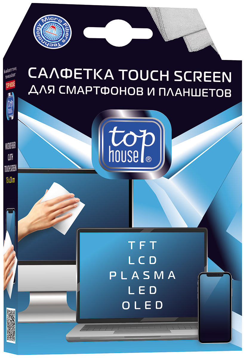 Изображение товара Салфетка для экранов Top House TOUCH SCREEN 391589 для эффективной очистки Изображение товара Салфетка для экранов Top House TOUCH SCREEN 391589 для эффективной очистки