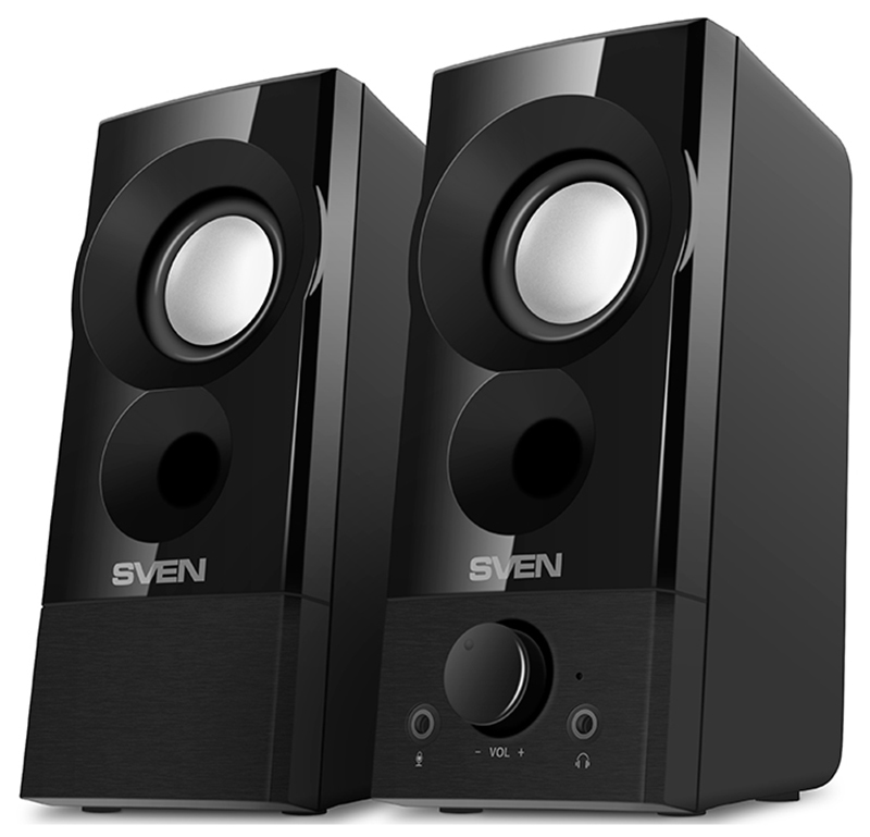 Изображение товара Портативные колонки SVEN 357 2.0 черный, 6 Вт, USB подключение