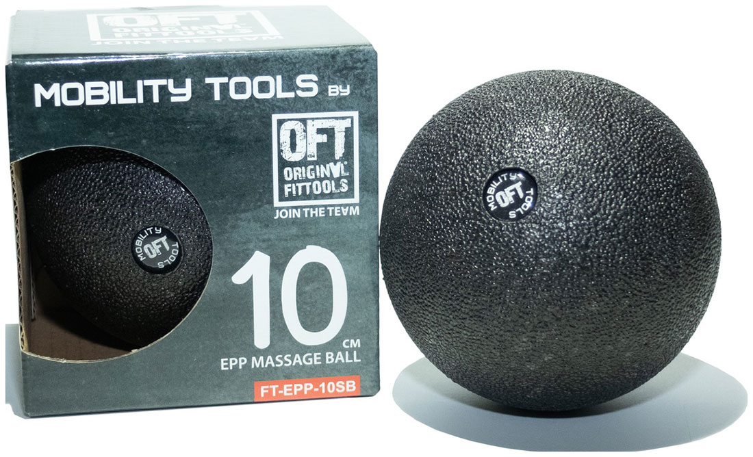 Шар массажный Original FitTools одинарный 10 см черный шар массажный original fittools шар массажный одинарный grey