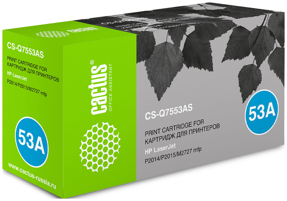 Изображение товара Картридж Cactus CS-Q7553AS черный для HP P2014/P2015/M2727 (3000стр.)
