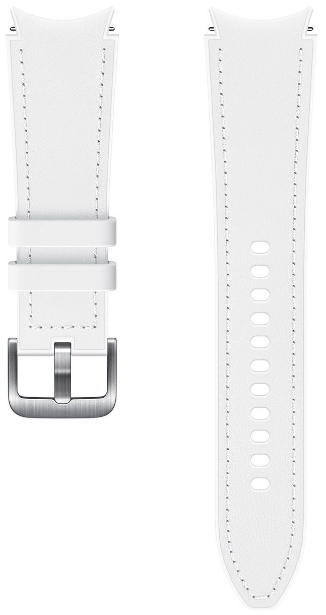 Ремешок для смарт-часов Samsung Watch4 HybridLeather M/L white SAM-ET-SHR89LWEGRU ремешок из натуральной кожи для samsung gear s3 s2 galaxy watch 3 быстросъемный универсальный браслет из воловьей кожи 20 мм 22 мм