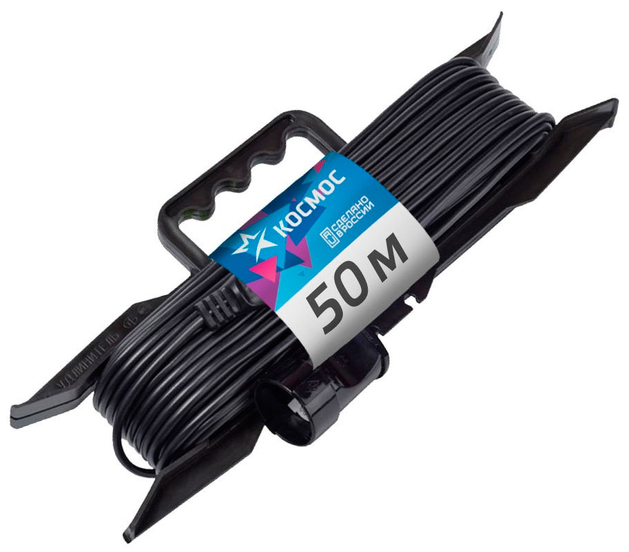 Изображение товара Удлинитель на рамке Космос 50 метров ПВС 2x0,75 6А 1,3 кВт (модель PC16)