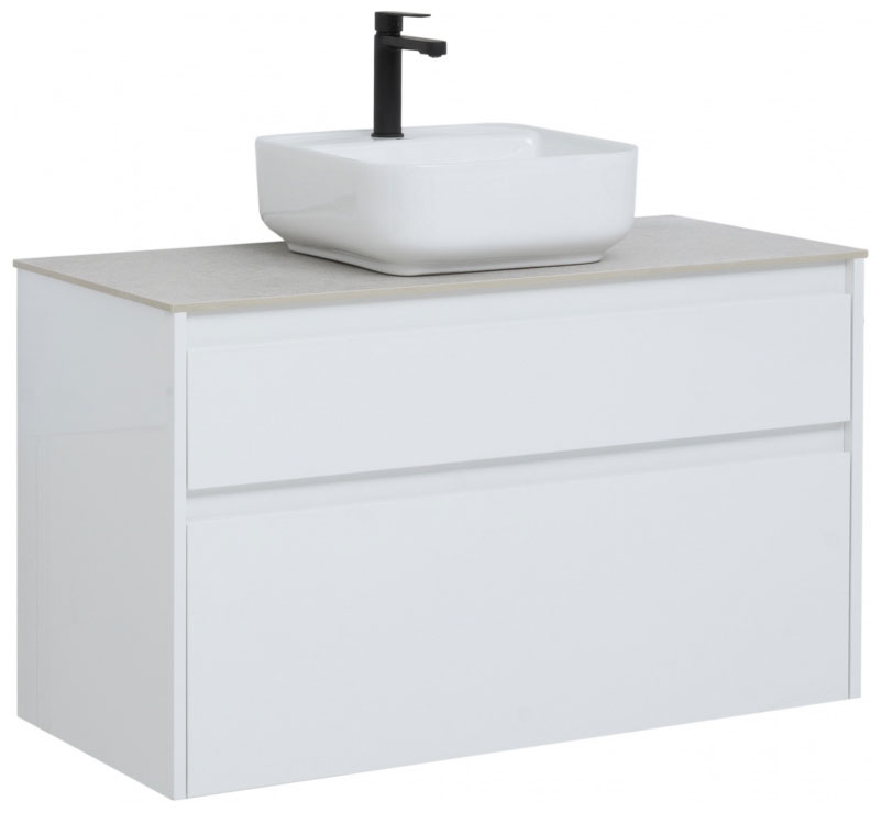 

Тумба под раковину Aquanet Nova Lite 100 (2 ящика) белый (00242581)