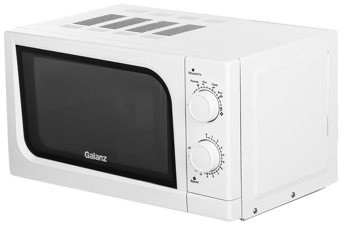 Микроволновая печь - СВЧ Galanz MOS-2004MW 20 л, 700 Вт, белый микроволновая печь galanz mos 2004mw