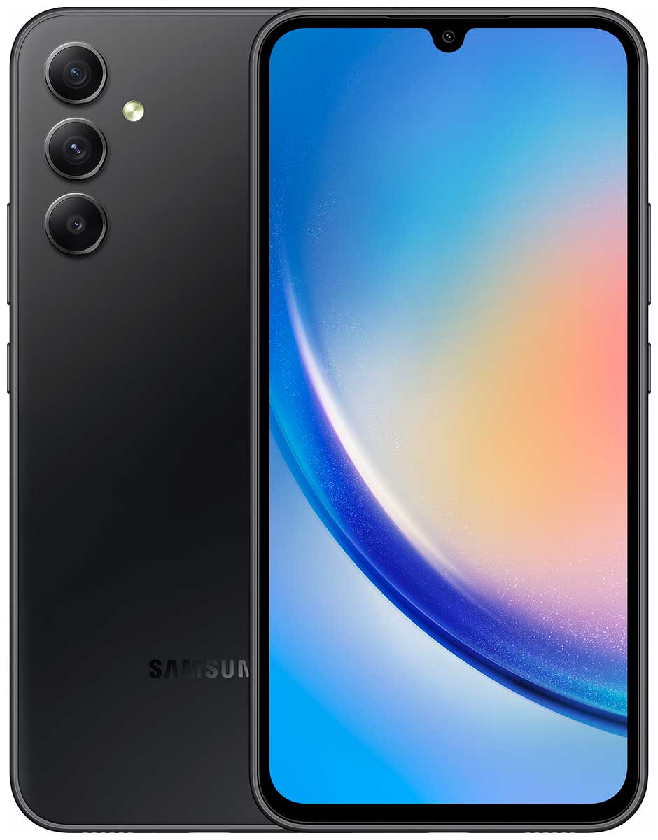 Смартфон Samsung Galaxy A34 SM-A346E 128Gb 6Gb черный графит смартфон samsung galaxy a54 sm a546e 128gb 6gb черный графит 3g 4g