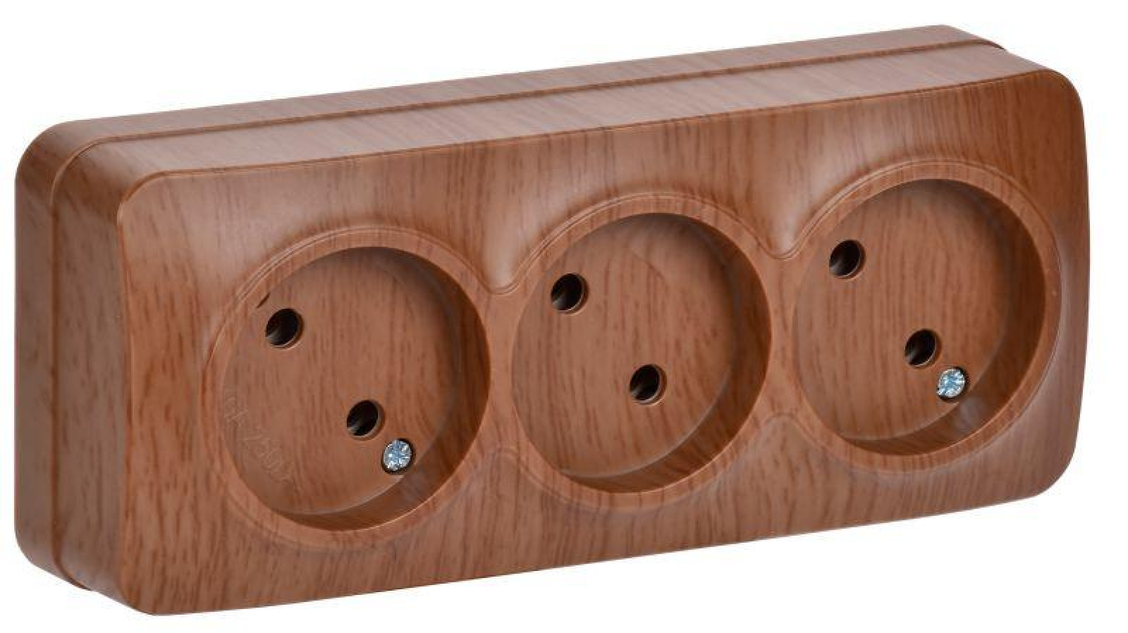 Изображение товара Электрическая розетка IEK РС23-2-ХД 3 гнезда 10А без заземления IP20