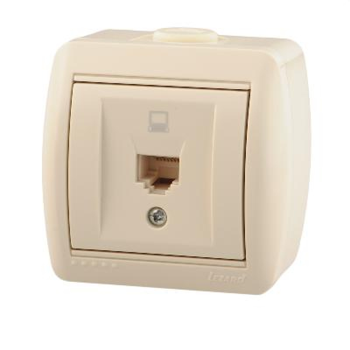 Изображение товара Розетка компьютерная Lezard Nata RJ45 IP20 16А накладная