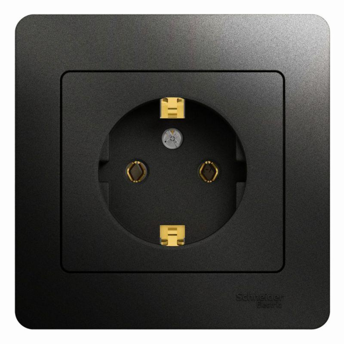 Изображение товара Розетки Systeme Electric Розетка 1-м СП 1мод. Glossa 16А IP20 с заземл. в сборе антрацит SE