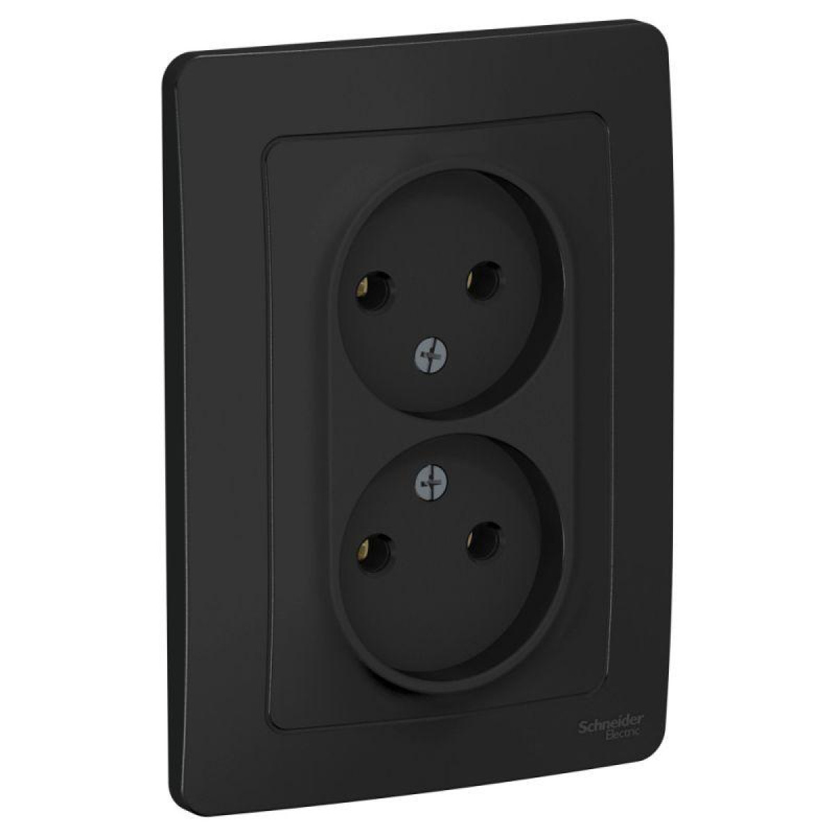 Изображение товара Розетки Systeme Electric Розетка 2-м СП Blanca 16А IP20 250В без заземл. без защ. шторок антрацит SE