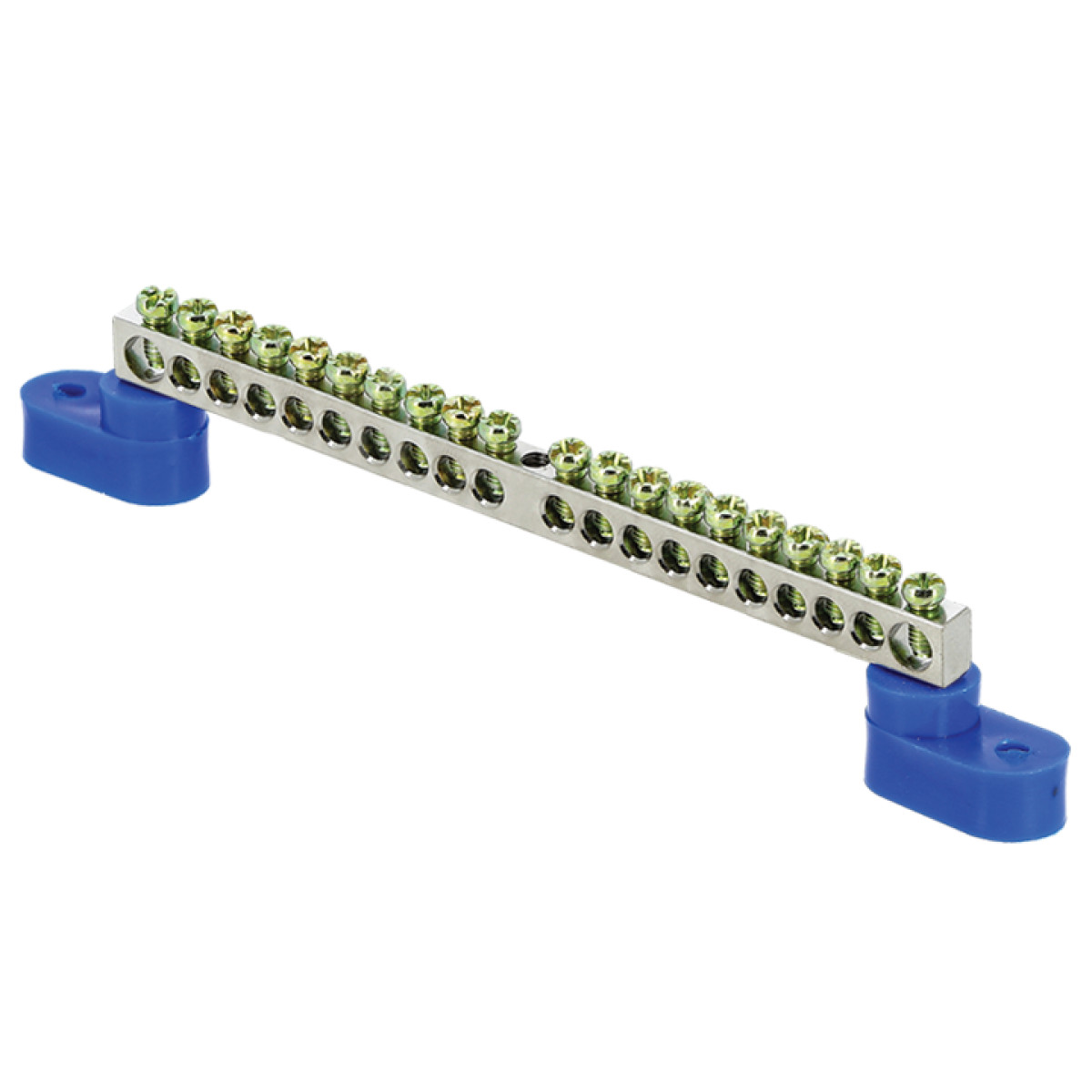 Изображение товара Высоковольтная нулевая шина EKF N 6х9 с 22 отверстиями и никелевым покрытием