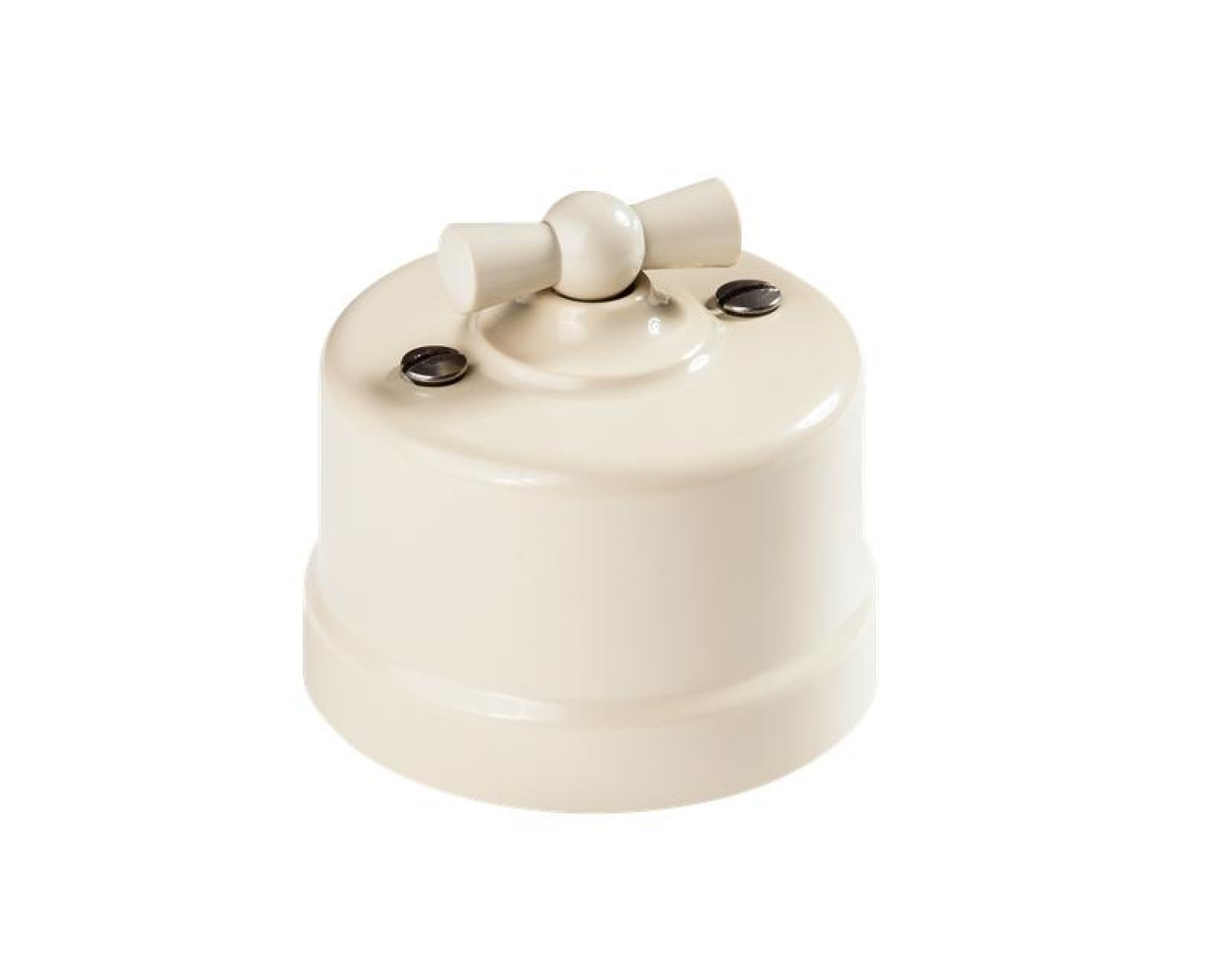 Изображение товара Выключатель поворотный 2-кл. ОП Лизетта 10А IP20 ретро, пластик слоновая кость