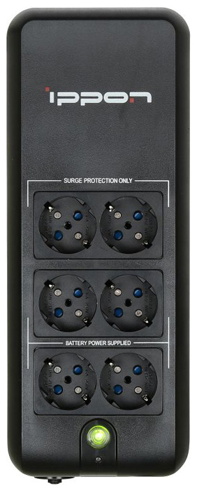 

Источник бесперебойного питания Ippon Back Verso 600 300 Вт, 600 ВА, черный