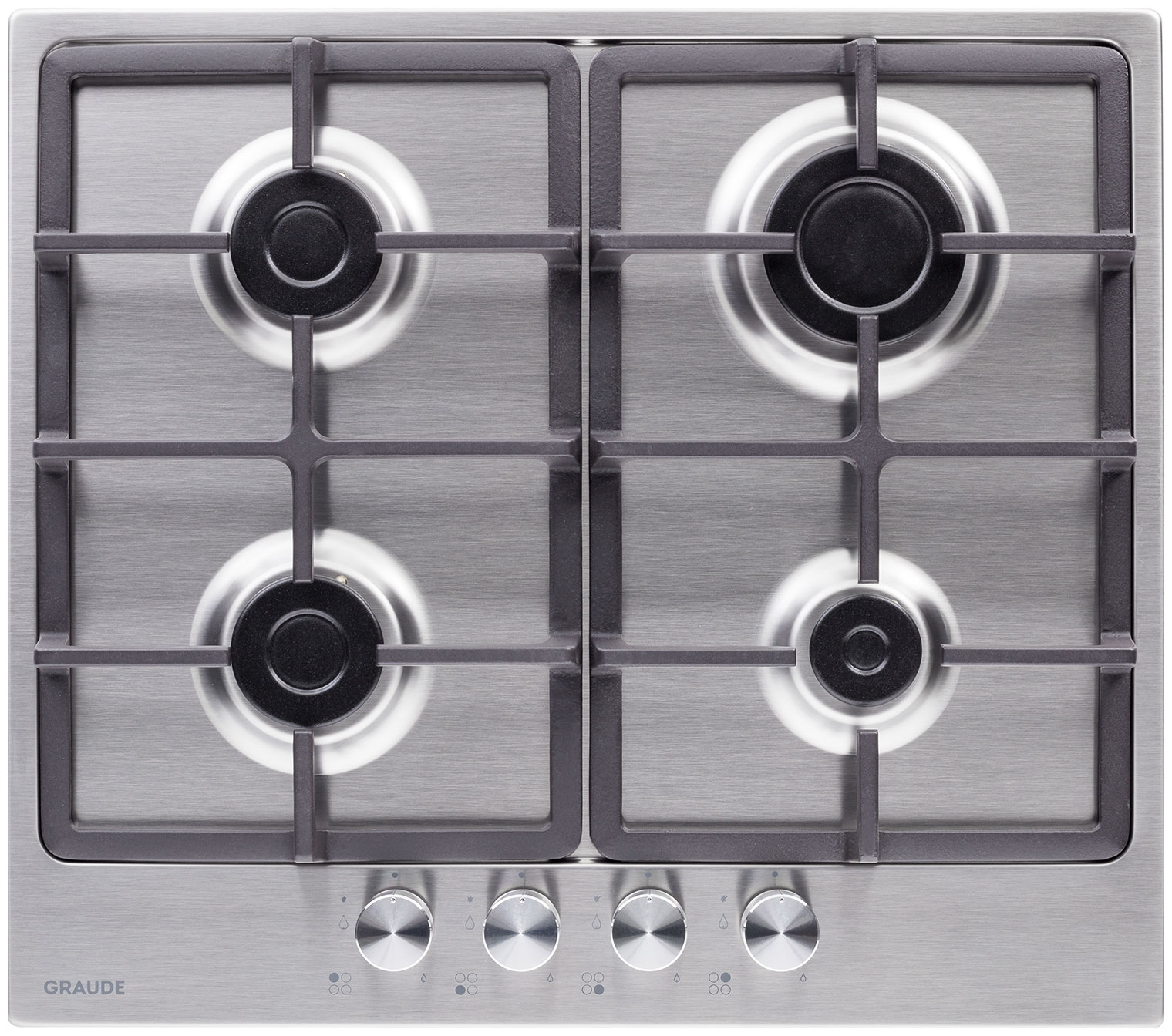 Изображение товара Газовая варочная панель Graude GS 60.1 E нержавеющая сталь 4 конфорки безопасная