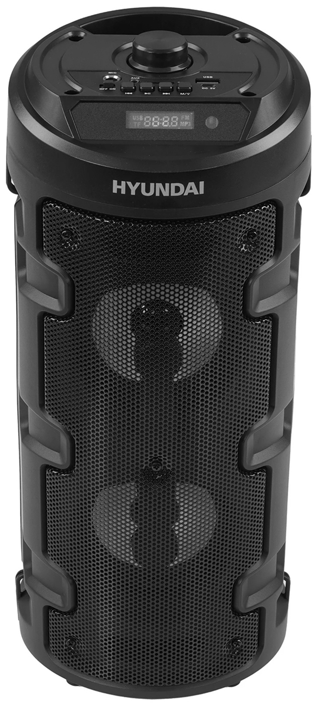 Изображение товара Портативная минисистема Hyundai H-MC160 с подсветкой Bluetooth USB и караоке черная 50 Вт