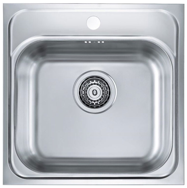 Изображение товара Кухонная мойка Alveus BASIC 140 NAT 90 465 X 465 1X with tap hole с сифоном 1102384 (1100905)
