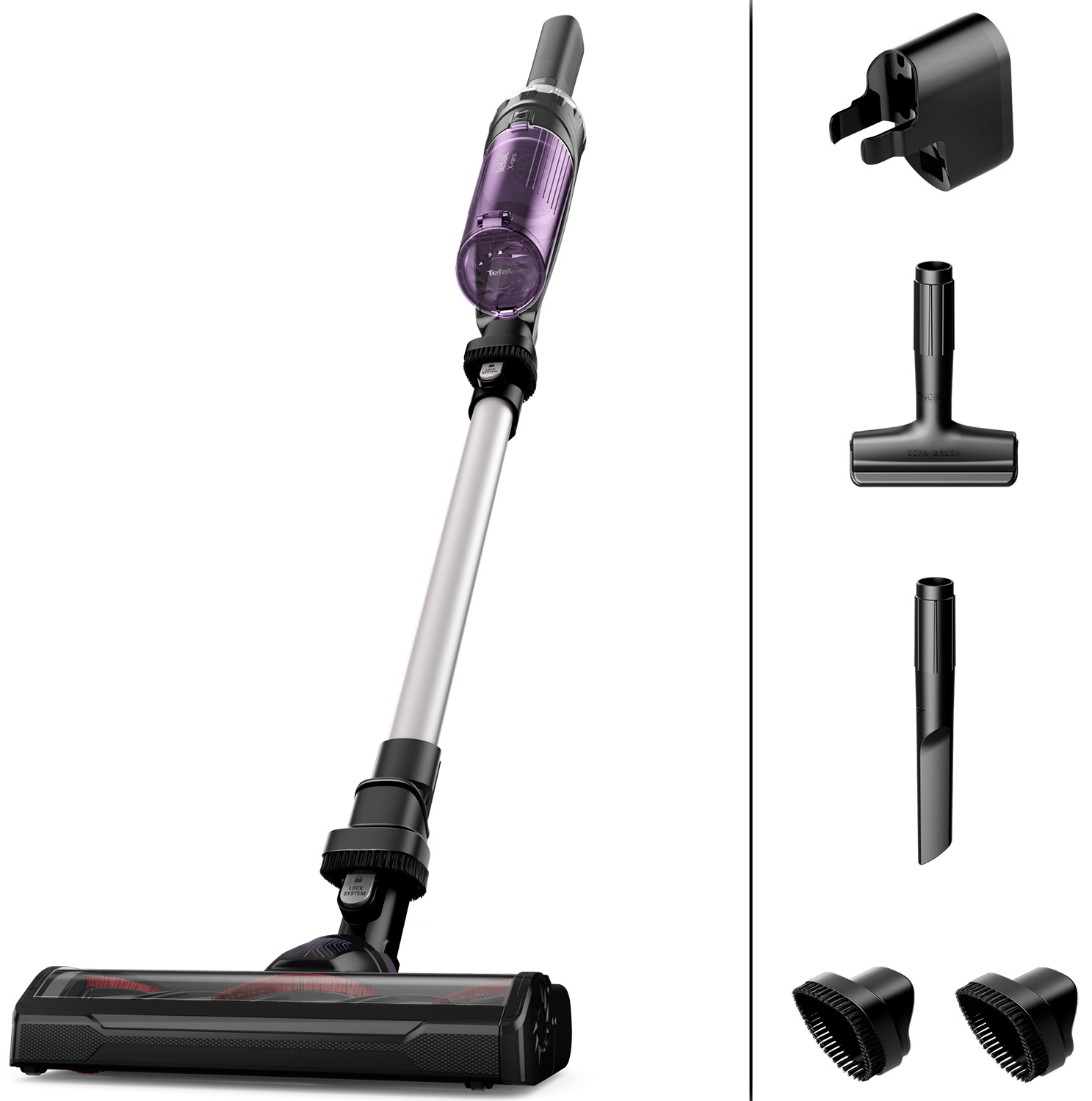 Изображение товара Беспроводной пылесос Tefal X-Nano Essential TY1129WO, фиолетовый/серебристый