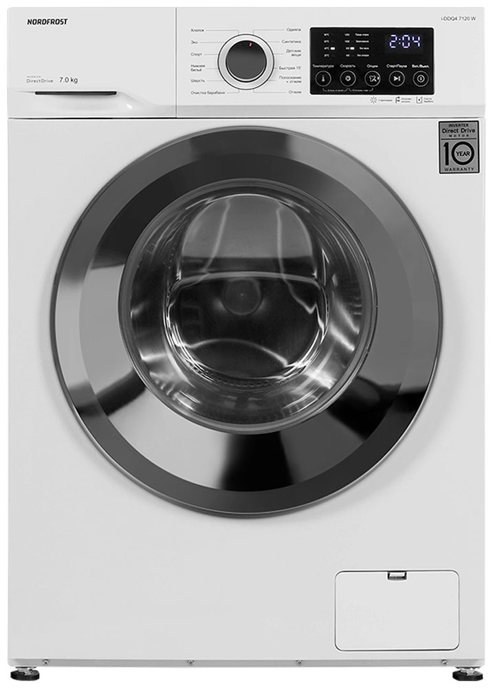 Изображение товара Стиральная машина NordFrost i-DDQ4 7120 Ws 7 кг фронтальная инверторный двигатель