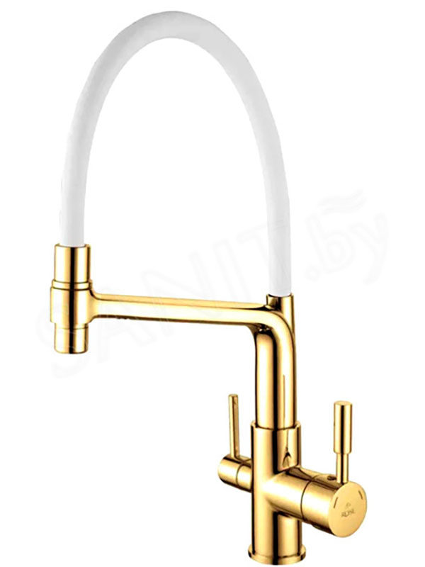 Изображение товара Кухонный смеситель Rose R658/золото однорычажный с аэратором 5 лет гарантии