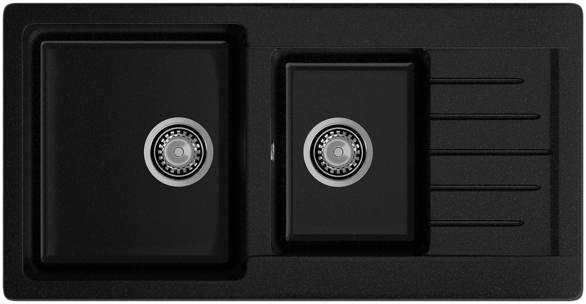 

Кухонная мойка GranFest PRACTIK 980KL, 2 чаши+крыло, 980x510 мм, черный (P-980KL черный)