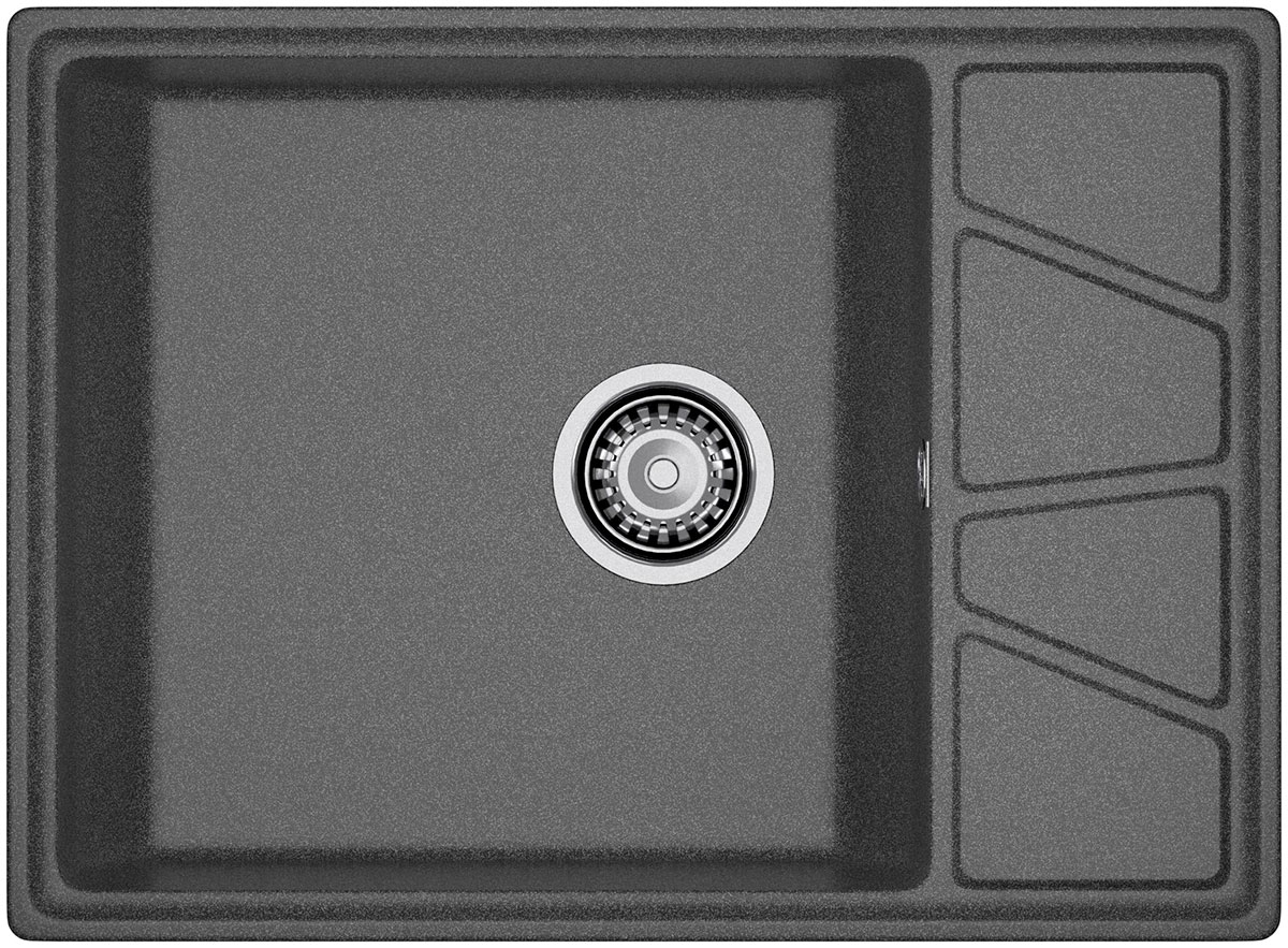 

Кухонная мойка GranFest VERTEX 680L, 1-чаша+крыло 680х500 мм, графит (V-680L графит), Графитовый