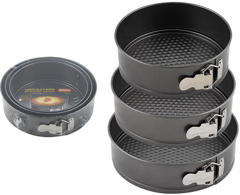 Изображение товара Набор форм для выпечки Mallony SF-002SET 3 шт диам 20/22/24см разъемные