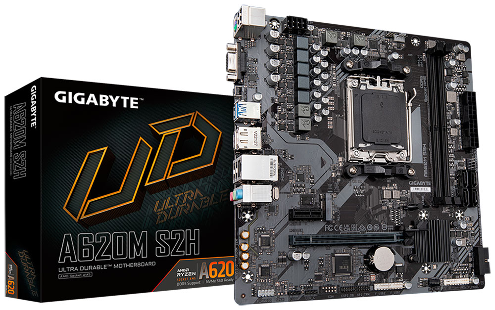 Изображение товара Материнская плата Gigabyte A620M S2H для AMD AM5 MicroATX DDR5