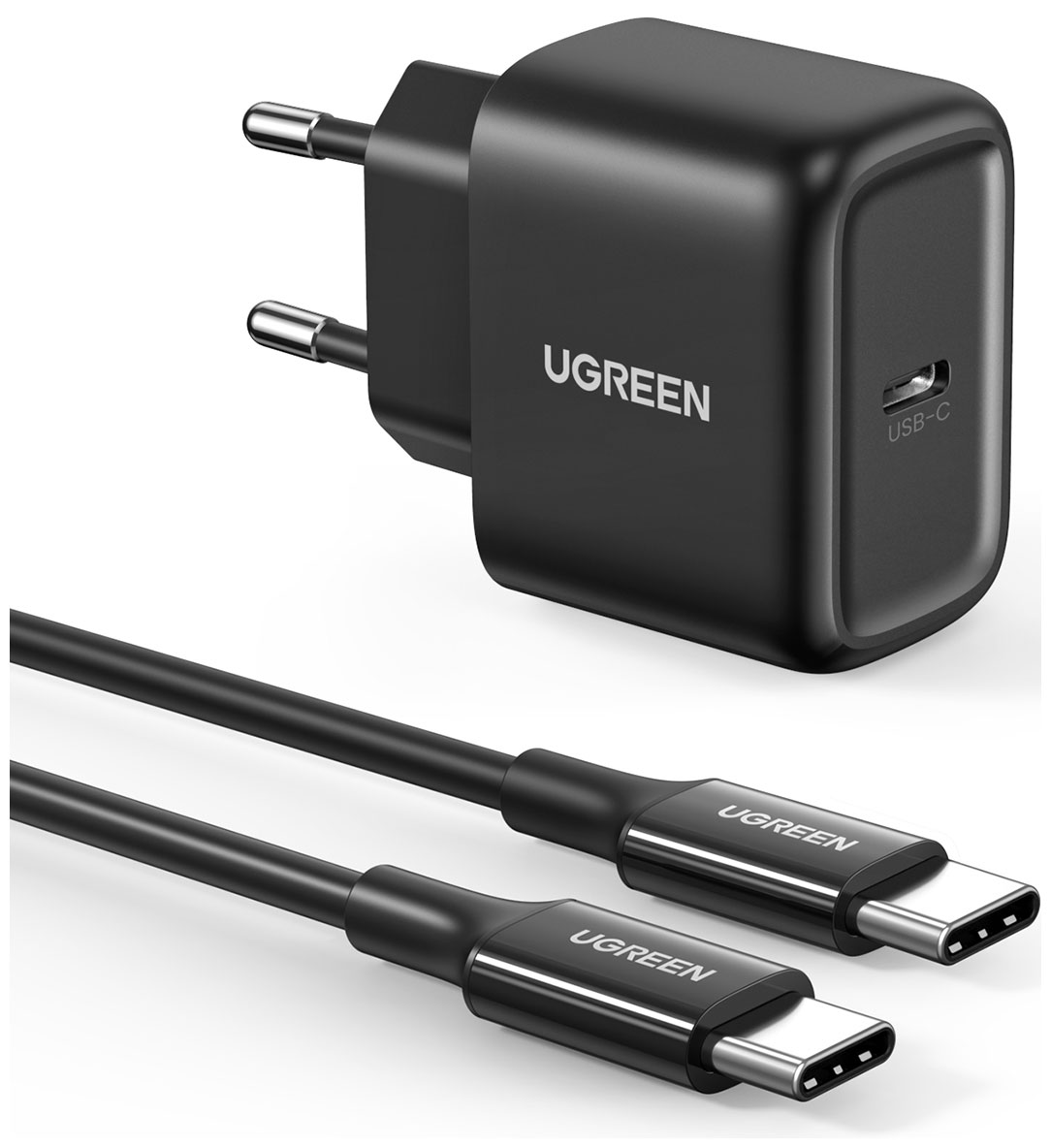 Изображение товара Сетевое зарядное устройство Ugreen USB-C 25 Вт с кабелем для быстрой зарядки