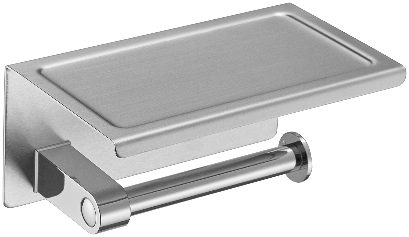 

Держатель для туалетной бумаги с полочкой D-Lin сатин, (D201508)