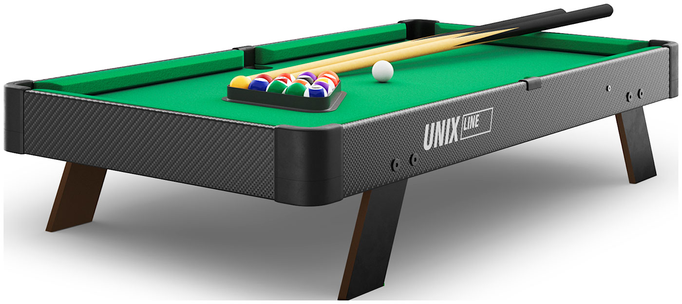 Изображение товара Игровой стол Unix Line Мини Бильярд настольный 88х47 см Black