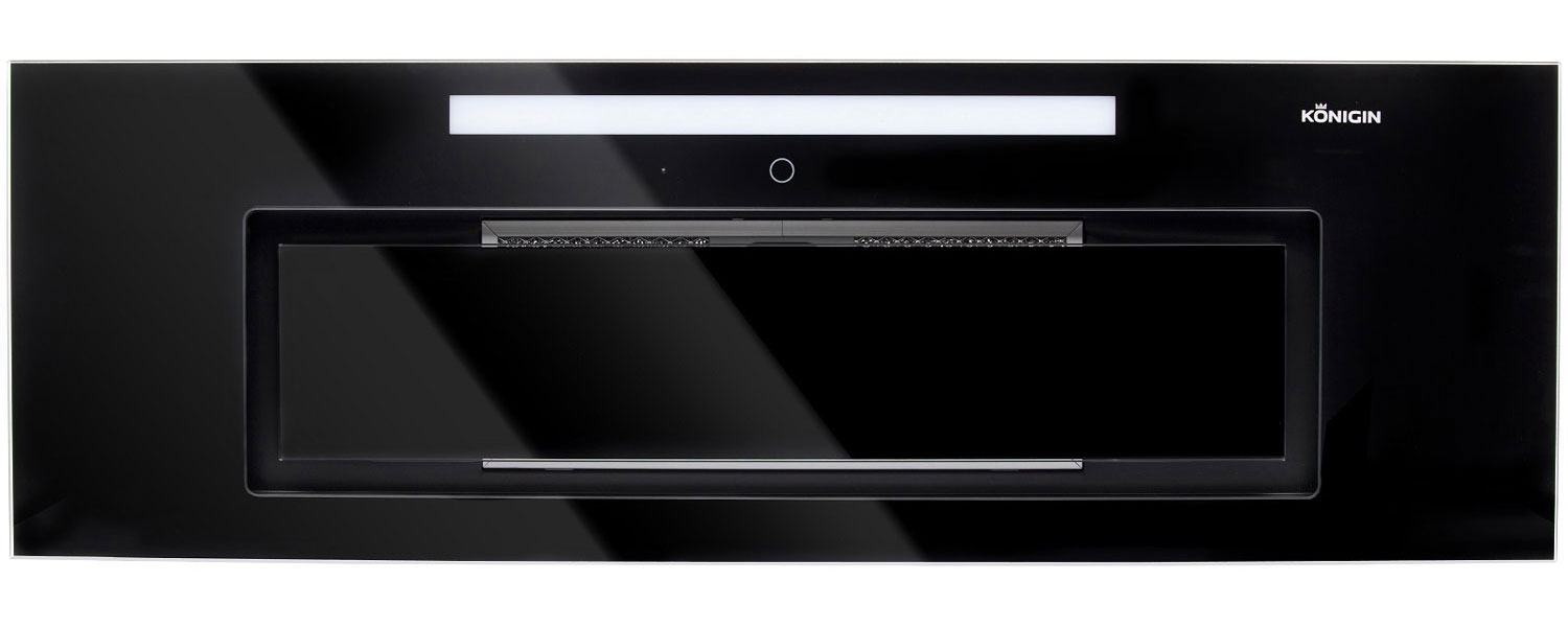 Изображение товара Вытяжка Konigin Navi Black Glass 90 стильная полностью встраиваемая кухонная вытяжка