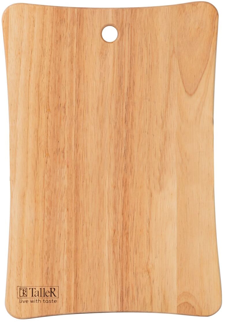 Изображение товара Доска разделочная из гевеи TalleR TR-52227 двусторонняя с отверстиями для подвешивания