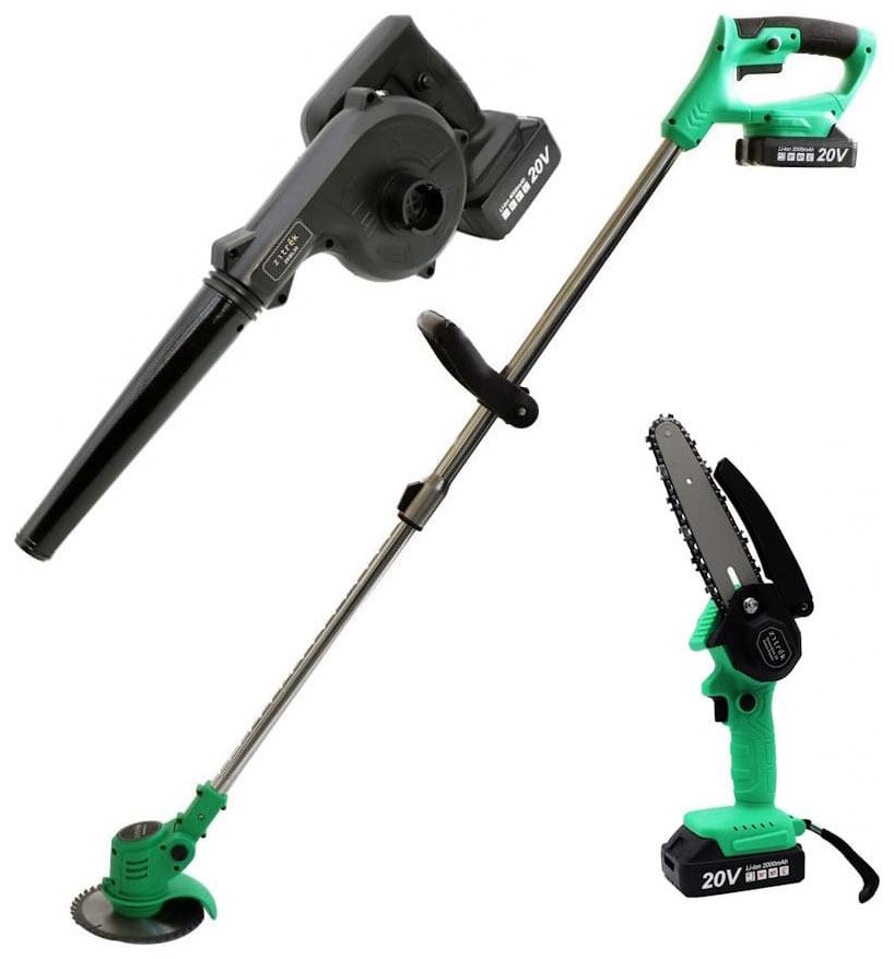 Набор аккумуляторного инструмента  Zitrek (GreenCut 20, ZKBL20, GreenSaw 20 Extra Power) 3 в 1 (082-2022) чёрно-зелёный Набор аккумуляторного инструмента  Zitrek (GreenCut 20, ZKBL20, GreenSaw 20 Extra Power) 3 в 1 (082-2022) чёрно-зелёный