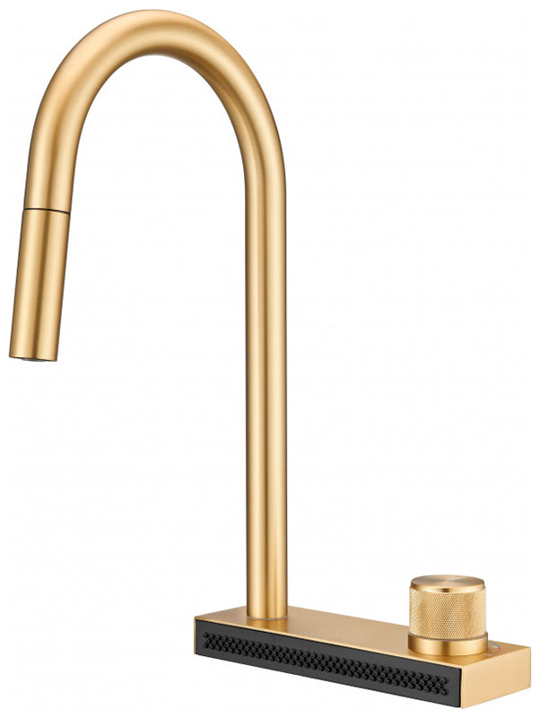 Изображение товара Смеситель для кухни с вытяжной лейкой и каскадным душем Milacio Ultra (MCU.556.GD), золото