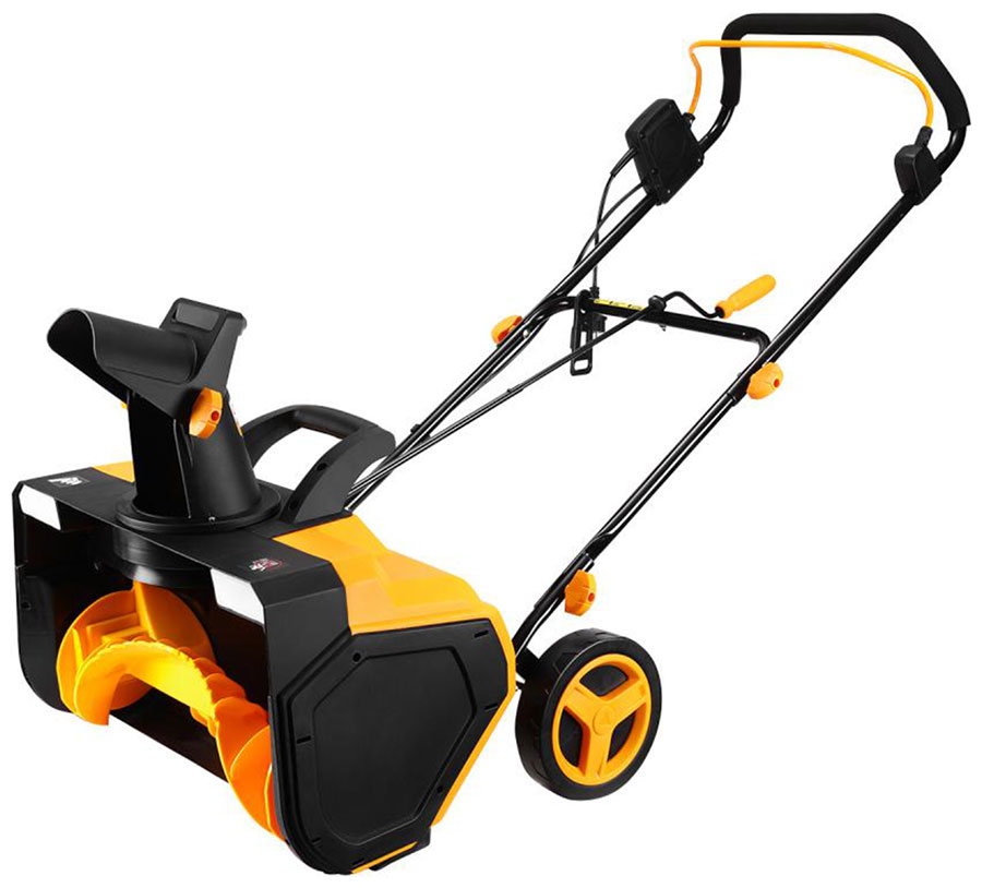 Изображение товара Снегоуборщик электрический Deko ST2700R, 58 см, 2700 Вт, 2 фары, желто-черный