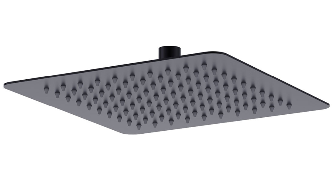 Изображение товара Лейка душевая верхняя Lemark квадратная, нержавеющая сталь/чёрный (LM9487BL)