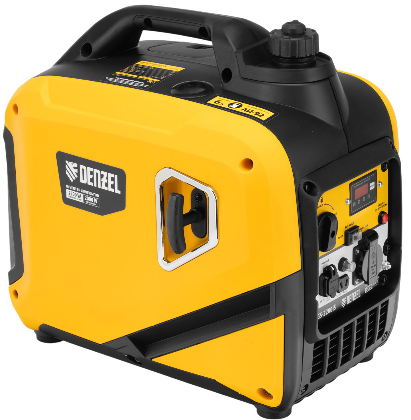 Изображение товара Электрический генератор Denzel GS-2200iS, 2,2 кВт с ручным стартом
