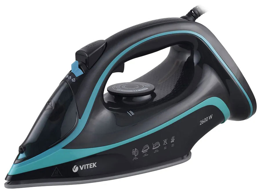 Изображение товара Утюг Vitek VT-8334 2600Вт с двойным керамическим покрытием и паровым ударом 145 г/мин