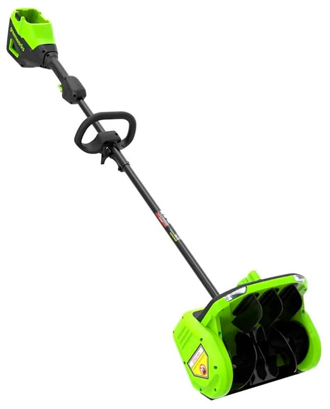 

Снегоуборщик аккумуляторный Greenworks 60 V, 30 см, с регулируемым направлением выброса, бесщеточный c 1 АКБ, 5 Ач, ЗУ,(2603207UG)