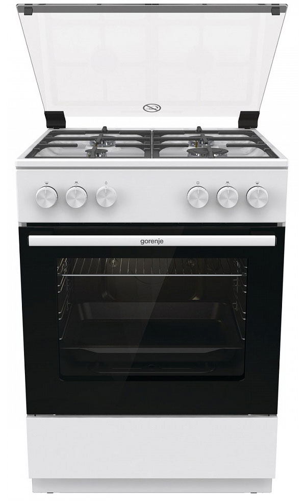 Изображение товара Газовая плита Gorenje GG6A11WF с просторной духовкой и чугунными решетками