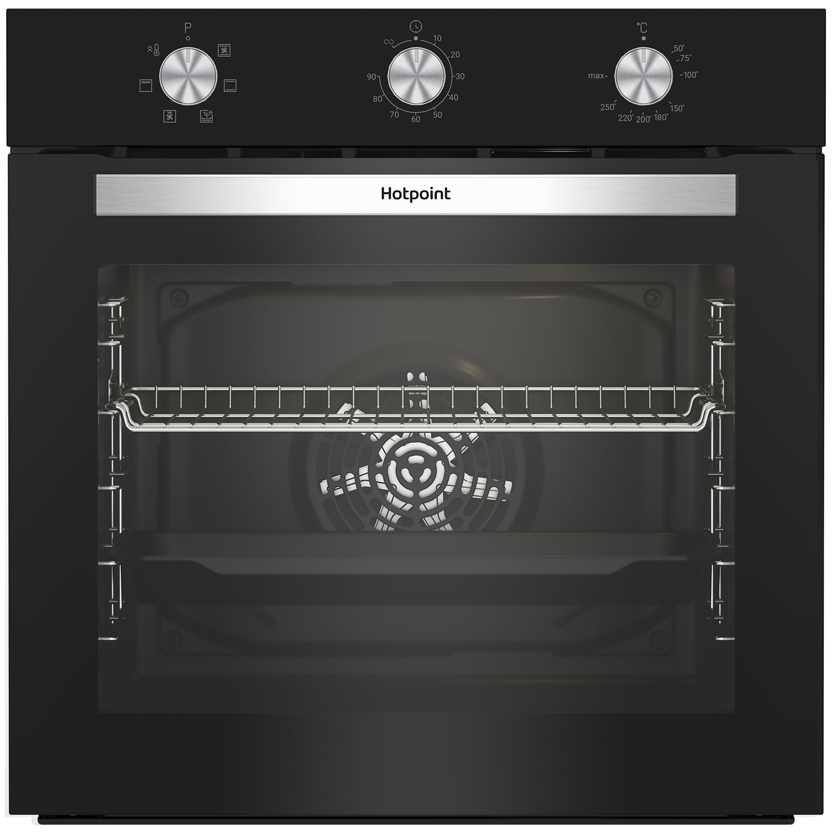 Изображение товара Электрический духовой шкаф Hotpoint HETF 614 JH BL с конвекцией и грилем