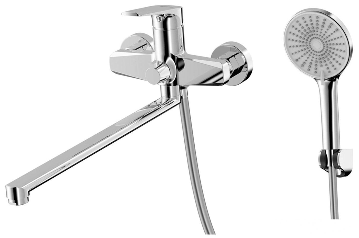 Изображение товара Универсальный смеситель для ванны и душа AWP Tair S3051C с поворотным изливом 38 см хром