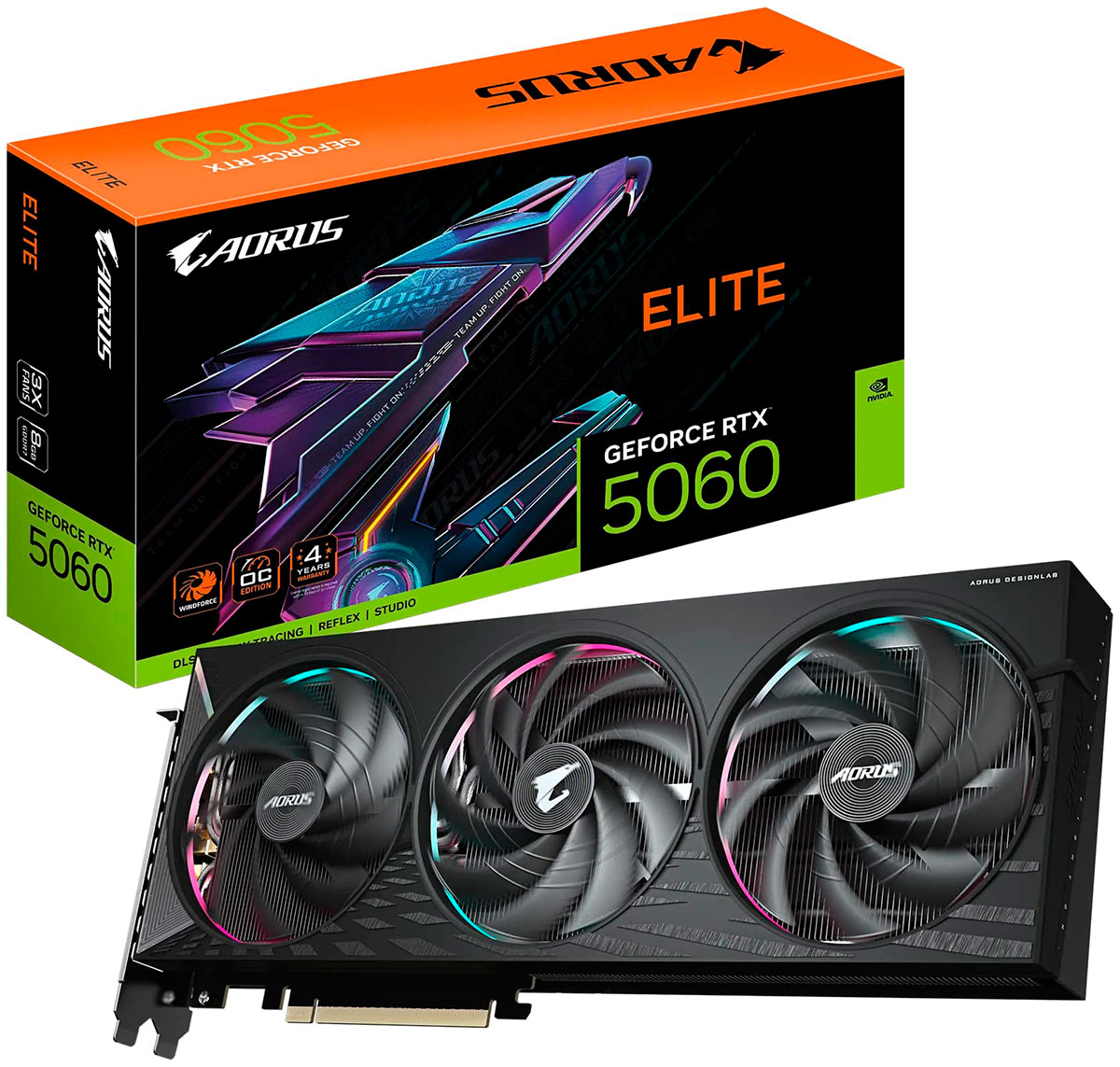 Изображение товара Видеокарта Gigabyte GeForce RTX 5060 ELITE 8GB (GV-N5060AORUS E-8GD)
